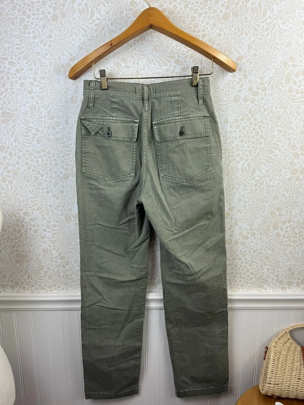 Madewell Dried Clover Green Griff Tapered Fatigue Cargo Pants - Size - 24